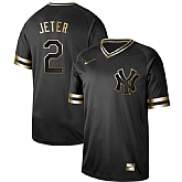 Yankees 2 Derek Jeter Black Gold Nike Cooperstown Collection Legend V Neck Jersey Dzhi,baseball caps,new era cap wholesale,wholesale hats